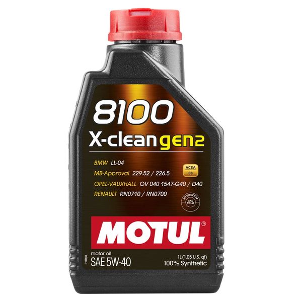 Олива моторна MOTUL 8100 X-clean gen2 5W-40 1 л (109774) 110012 фото