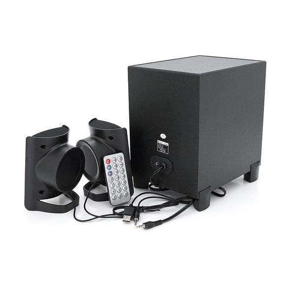 Колонки Kisonli TM-1000U, 5W+2x3W, USB/TF/BT/FM/AUX/LED light, із сабвуфером, DC: 5V, Black, BOX, Q8 TM-6000U фото