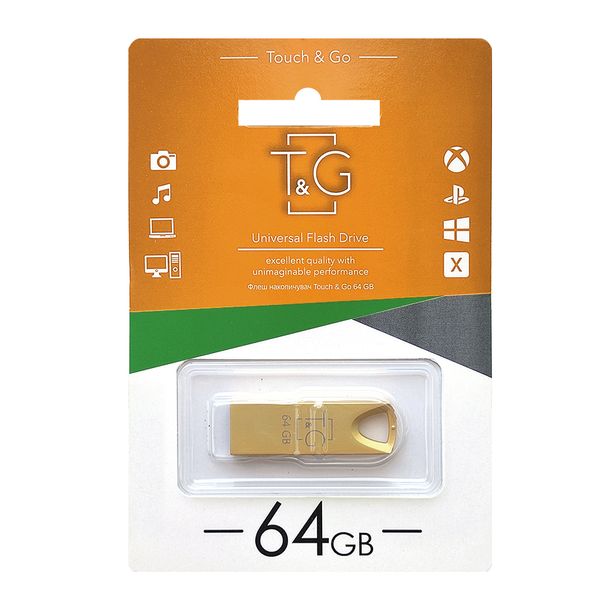 Флеш-накопичувач USB 64GB T&G 117 Metal Series Gold (TG117GD-64G) TG117GD-64G фото