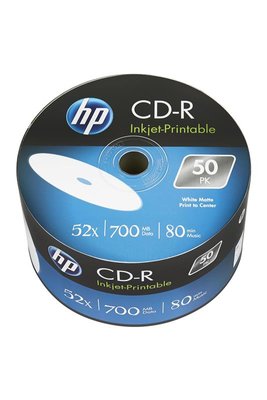 Диски CD-R HP (69301 /CRE00070WIP-3) 700MB 52x IJ Print, без шпинделя, 50 шт 69301 /CRE00070WIP-3 фото