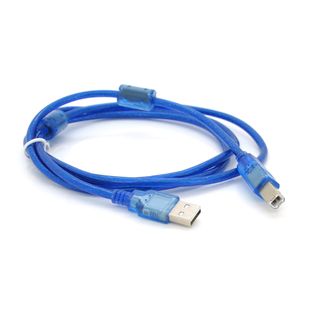 Кабель USB 2.0 AM/BM, 1.5m, 2 феррита, прозрачный YT-AM/BM-1.5T фото