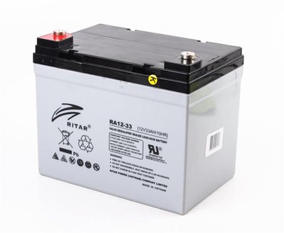 Акумуляторна батарея AGM RITAR RA12-33, Gray Case, 12V 33.0Ah ( 195 x 130 x155 (168) ) Q1 RA12-33 фото