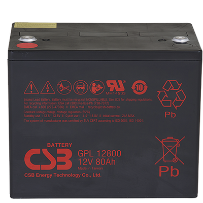 Акумуляторна батарея CSB GPL12800, 12V 80Ah (261х168х210 (220) GPL12800 фото