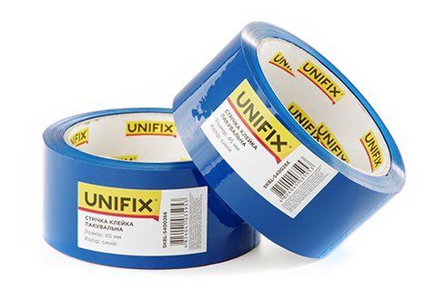 Стрічка клейка пакувальна 45мм 200 синя SKBL-5400266 UNIFIX SKBL-5400266 фото товару