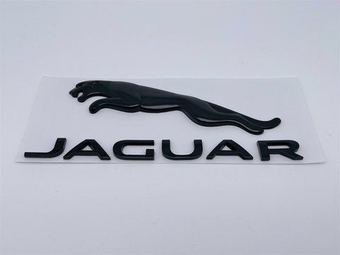 Эмблема шильдик логотип надпись Jaguar крышки багажника Jaguar (Ягуар) (Черный глянец) (C2Z28284, C2Z28285, jag009 фото товара
