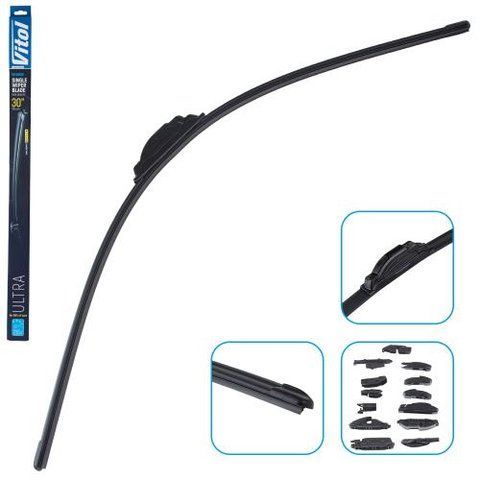 Щетка стеклоочистителя бескаркасная VITOL ULTRA 30" - 750 мм (13 адаптеров) (VU-30750) VU-30750 фото товара