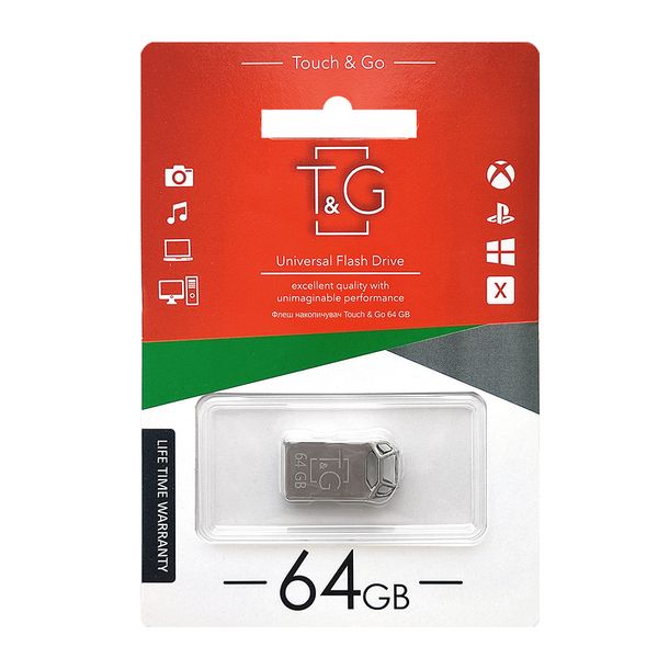 Флеш-накопичувач USB 64GB T&G 110 Metal Series Silver (TG110-64G) TG110-64G фото