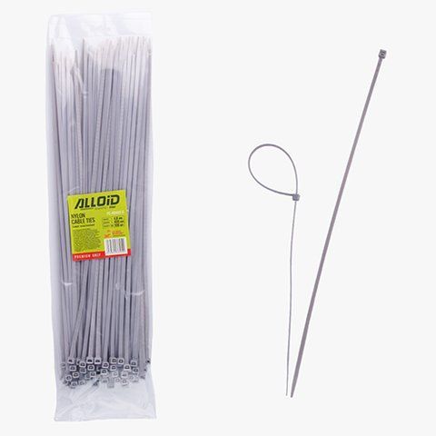 Хомут пластиковый Alloid 4.8 х 400 100шт/уп серый PC-48400 G фото товара