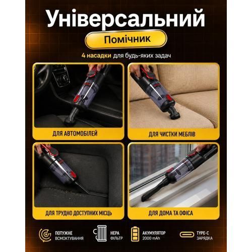 Пылесос "VOIN" V-82CL 120W/АКБ-3x2000mAh/2 режима/сухая и влажная чистка/сумка V-82CL фото товара
