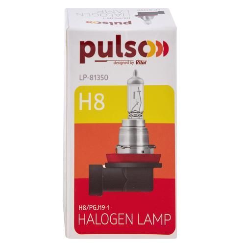 Лампа PULSO/галогенна H8/PGJ19-1 12v35w clear/c/box (LP-81350) LP-81350 фото товару