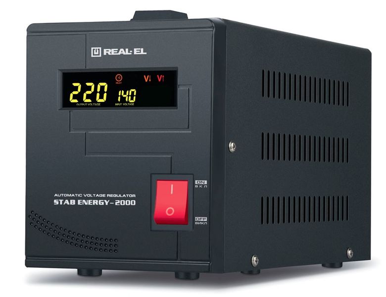 Стабілізатор REAL-EL Stab Energy-2000 Black EL122400013 фото