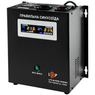 Джерело безперебійного живлення LogicPower LPY-W-PSW-1000VA+ (700Вт), Lin.int., AVR, 2 х Schuko, метал (LP4144) LP4144 фото