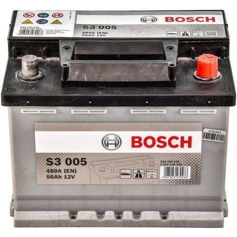 Акумулятор Bosch 56Ah-12v BOSCH S3005 (242x175x190) R EN480 0092S30050 фото товару
