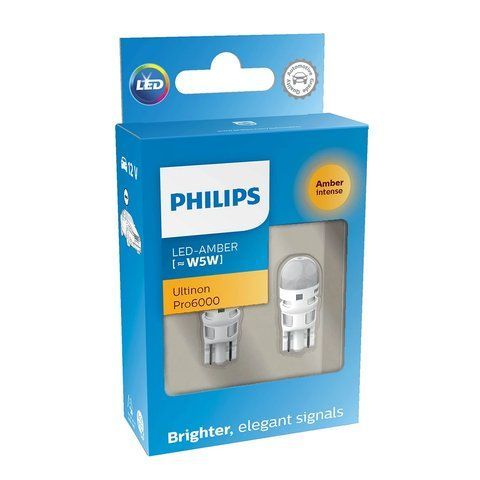 Автолампа світлодіодна WY5W LED 12V 0.6W W2,1X9,5D / LED AMBER ULTINON PRO6000 / ЯНТАРНИЙ-ЖОВТИЙ / 2ШТ. BLISTER 11961AU60X2 фото товара
