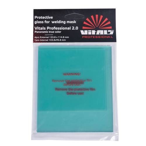 Комплект захисних стекол для маски зварювальника "Vitals Professional 2.0 Panoramic true color" 118728 фото товару