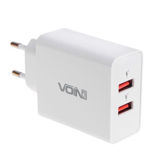 Сетевое зарядное устройство VOIN 36W, 2USB QC3.0 (3.6V-6.5V*3A, 6.5V-9V*2A, 9V-12V*1.5A) (LC-36523 LC-36523 W фото товара