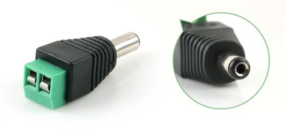 Роз'єм для підключення живлення DC-M (D 5,5x2,1мм(2,5мм)) з клемами під кабель (Black Plug) YT-DC-M фото