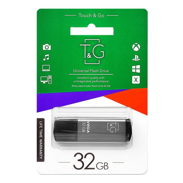 Флеш-накопичувач USB 32GB T&G 121 Vega Series Grey (TG121-32GBGY) TG121-32GBGY фото