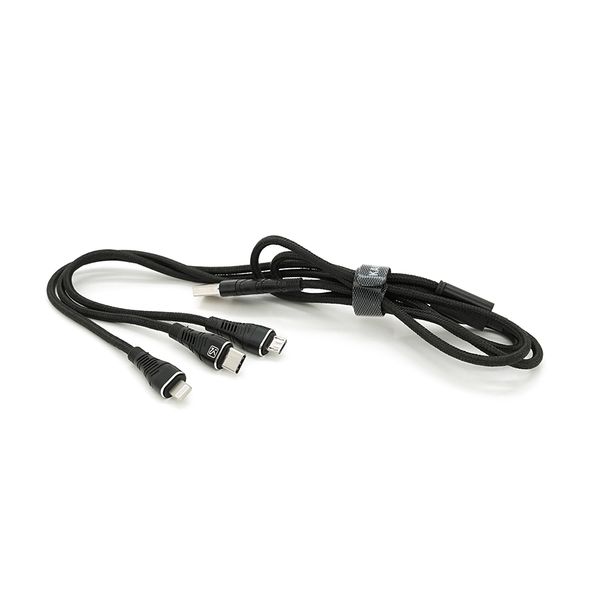 Кабель KSC-296 TUOYUAN charging data cable 3 in 1 Micro / Iphone / Type-C, довжина 1м, Black, BOX KSC-296 фото