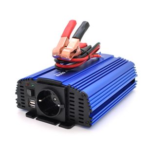 Інвертор напруги Tommatech MS-600, 12V/220V, 600W з апроксимованою синусоїдою, 1Shuko, USB, клемні дроти, АЗУ+ затискачі, Q15 MS-600 фото