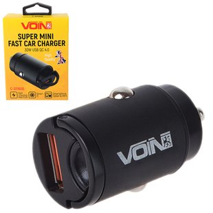 Автомобільний зарядний пристрій VOIN 30W, 1USB QC4.0 12/24V (4.5V*5A, 5V*4.5A, 9V*3A,12V*2.5A) (C-30 C-30160Q фото