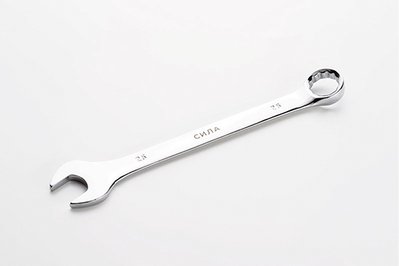 Ключ рожково-накидний полірований CrV 25мм СИЛА 201075 фото
