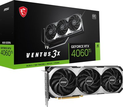 Відеокарта GF RTX 4060 Ti 8GB GDDR6 Ventus 3X E OC MSI (GeForce RTX 4060 TI VENTUS 3X E 8G OC) GeForce RTX 4060 TI VENTUS 3X E 8G OC фото