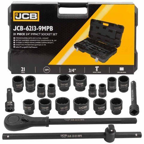 Набір інструментів ударних 21 од. 3/4" (12гр.) JCB Tools JCB-6213-9MPB JCB-6213-9MPB фото товару