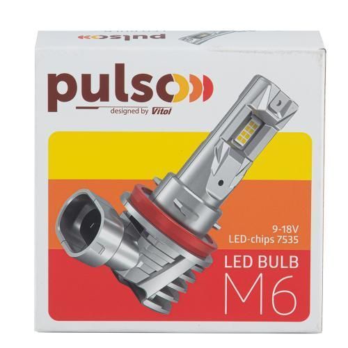 Лампи PULSO M6-HВ3(9005)/LED-chips 7535/9-18v/2x28w/6000Lm/6500K (M6-HВ3) M6-HВ3 фото товару