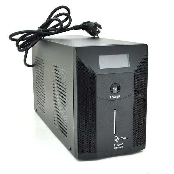 ИБП Ritar RTM2000 (1200W) Proxima-D LCD, AVR, 2st, 3xSCHUKO socket, 4x12V7,5Ah, metal Case RTM2000D фото