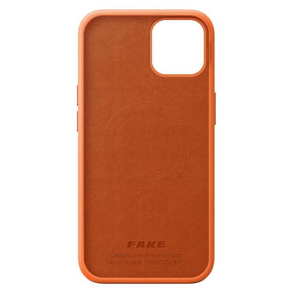 Чохол-накладка Armorstandart Fake Leather для Apple iPhone 14 Golden Brown (ARM64457) ARM64457 фото