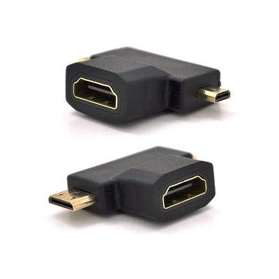 Перехідник mini HDMI (тато) -micro HDMI (тато) -HDMI (мама) 2408 фото