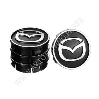 Заглушка колісного диска Mazda 60x55 чорний ABS пластик (4шт.) 50025 (50025) 50025 фото