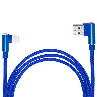 Кабель USB - Micro USB (Blue) 90° ((400) Bl 90°) (400) Bl 90° фото