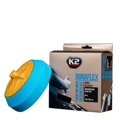 Губка для полірування K2 Duraflex на липучці блакитна 150 мм х 50 мм (L641) K20547 фото