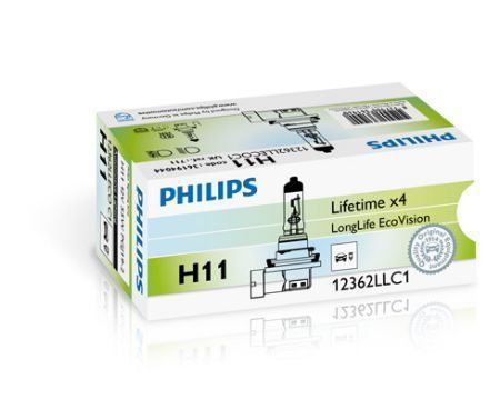 Автолампа галогенова H11 12V 55W PGJ19-2 / LONGERLIFE ECOVISION - В 4 РАЗИ ЗБІЛЬШЕНО СТРОК СЛУЖБИ 12362LLECOC1 фото товару