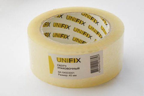 Стрічка клейка пакувальна 38мкм 45мм 300 SK-54003001 UNIFIX SK-54003001 фото товару