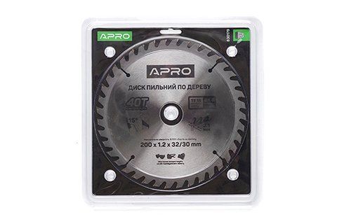 Диск пильний по дереву 200х32(30)х40Т APRO 830179 фото товару