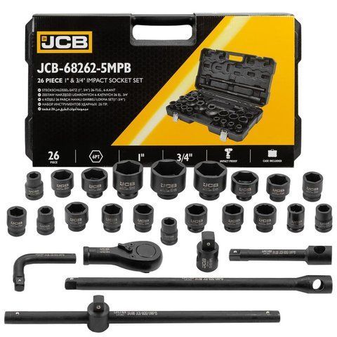 Набір інструментів ударних 26 од. 3/4", 1" (6гр.) JCB Tools JCB-68262-5MPB JCB-68262-5MPB фото товару