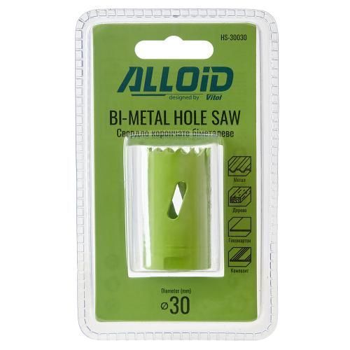Alloid. Свердло корончате біметалеве 30мм HS-30030 фото товару