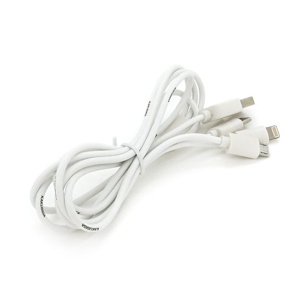 Кабель KSC-078 BAITONG charging data cable3 in 1 Micro / Iphone / Type-C, довжина 1м, White, BOX KSC-078 фото