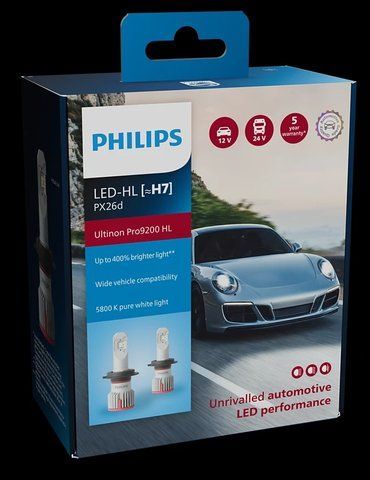 Комплект світлодіодних автоламп H7 LED 12/24V 21W 5800K PX26D / LED ULTINON PRO9200 HL - НА 400% ЗБІЛЬШЕНИЙ СВІТЛОВИЙ ПОТІК / 2ШТ. 11972U92X2 фото товару
