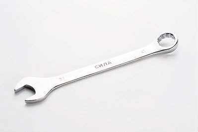 Ключ рожково-накидний полірований CrV 27мм СИЛА 201077 фото