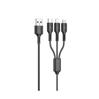 Кабель WK WDC-137 Upine Series 3-in-1 USB - Lightning + micro USB + USB Type-C (M/M), 1.2 м, Black (6941027616284) 6941027616284 фото
