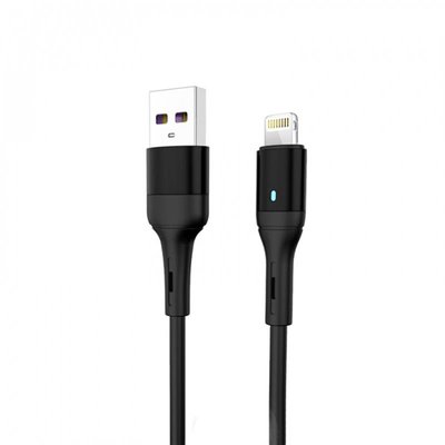 Кабель SkyDolphin S06L LED Smart Power USB - Lightning (M/M), 1 м, Black (USB-000554) USB-000554 фото