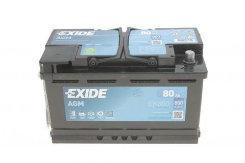 Акумулятор 80Ah-12v Exide AGM (315х175х190), R, EN800 EK800 фото товару