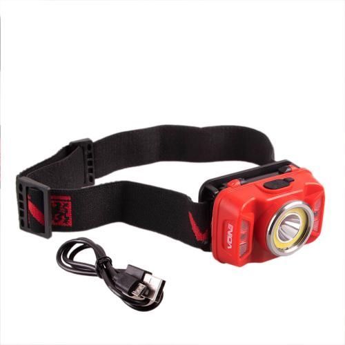 Фонарь налобный VOIN VL-146, 5W-COB+(W/R)+5W XPE/АКБ1800mAh/регул. наклона/сенсор (VL-146) VL-146 фото товара