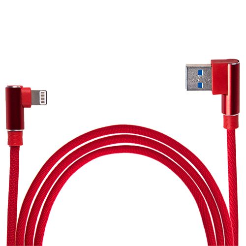 Кабель USB - Apple (Red) 90° ((100) Rd 90°) (100) Rd 90° фото