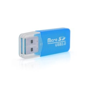 Кардрідер універсальний MERLION CRD-1BL TF / Micro SD, USB2.0, Blue, OEM Q1500 CRD-1BL фото