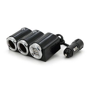 АЗУ розгалужувач Olesson 1502, 12V-3*12V+2*USB, Black, Blister Ol-1502 фото